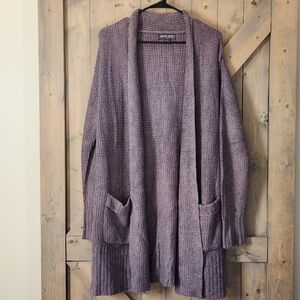Barefoot Dreams Cozychic Lite Long Cardigan Large Pewter